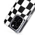 Black and White Zoomed Checkerboard iPhone 15 Pro MagSafe Case